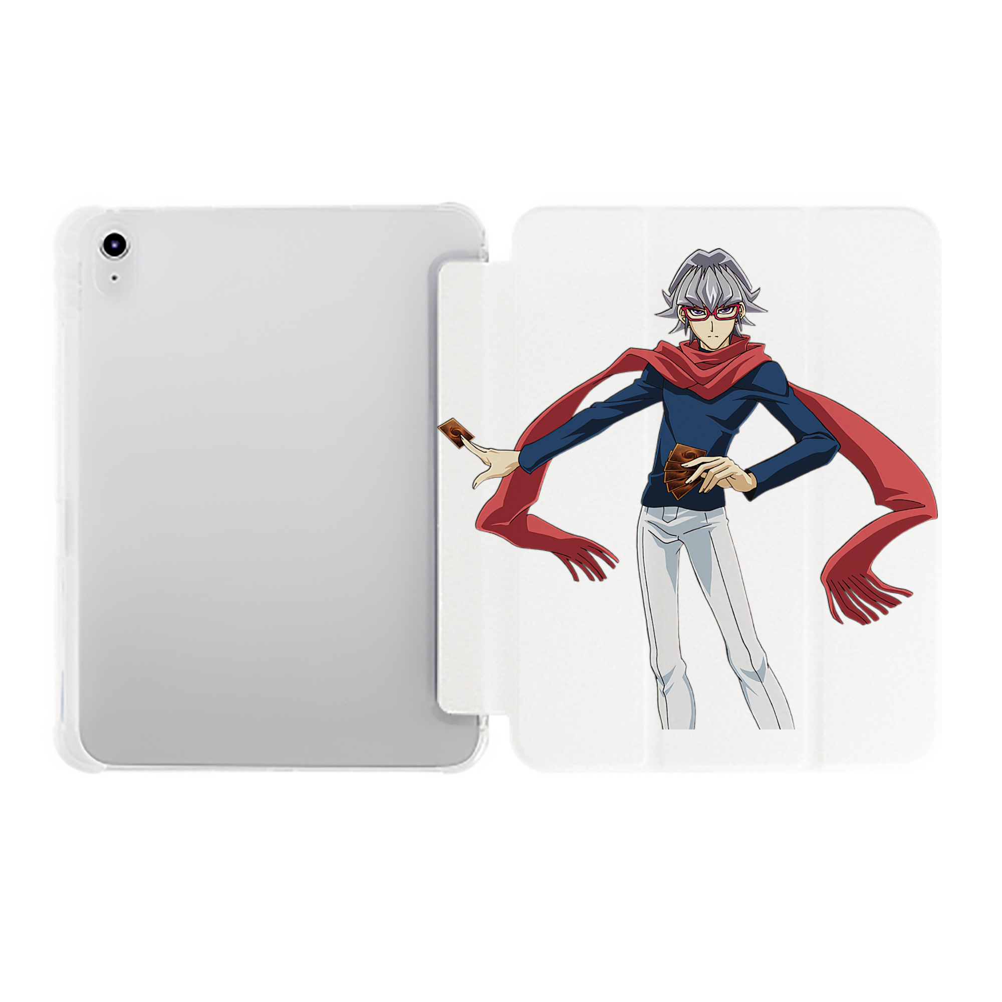 （画像用） 遊☆戯☆王 Yu-Gi-Oh! IPad ケース ペン収納付き 三つ折りスタンド PUレザー×シリコン 対応機種9.5/10.5/10.9インチ